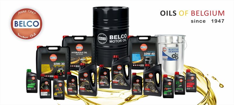 Productgamma smeerolie van Belco Motor Oil, oils of Belgium sinds 1947