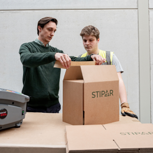 Duurzame verpakkingsmaterialen van Stipar in het magazijn