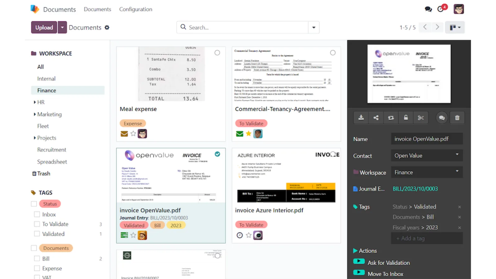 Documentbeheer in Odoo Documents