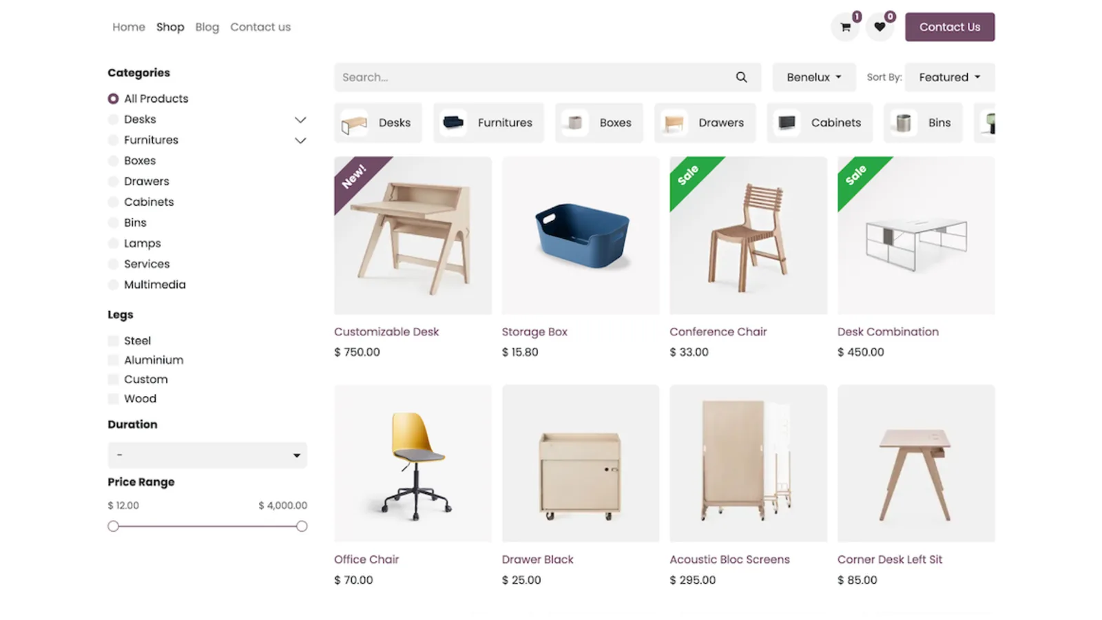Webshop in Odoo eCommerce